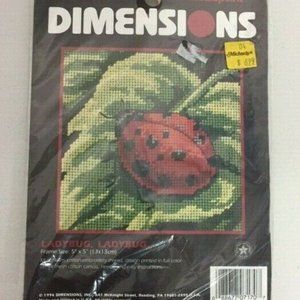 Vintage 1996 Dimensions Lady Bug Cross Stitch Kit